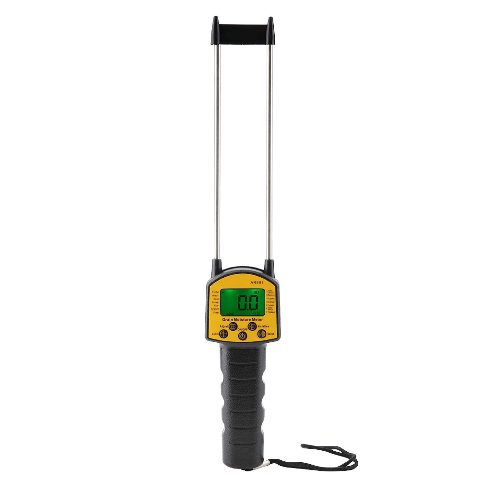 Detectores de Humedad, Medidor de Agua para Granos Digital LCD Medidor de Humedad Granos Analizador del Higrómetro para trigo Arroz Maíz Frijol Cereal Paja Salvado Forraje ect.