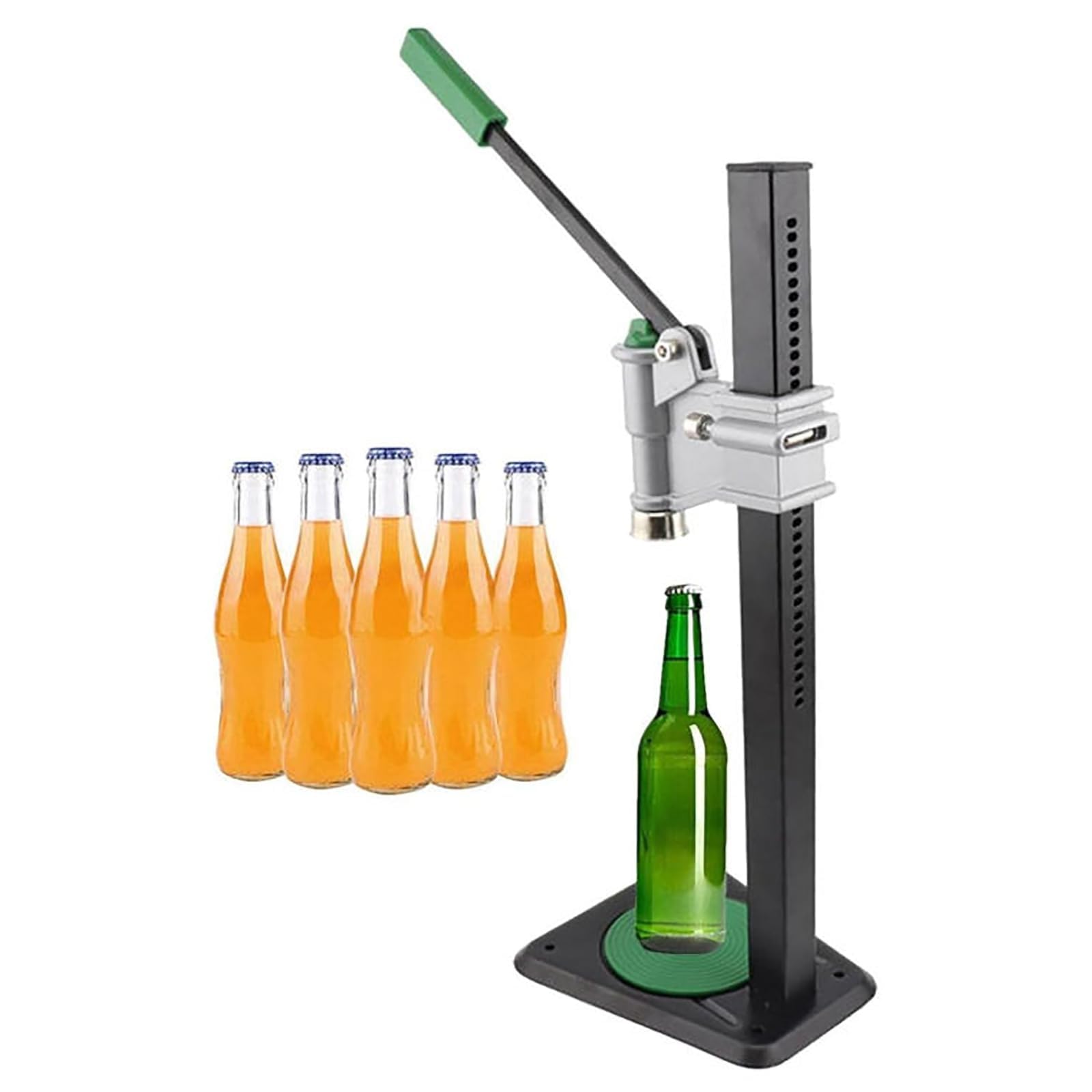 Tappatrice manuale con altezza regolabile per tappi di bottiglia a corona, ideale per birra, olio, bevande gassate