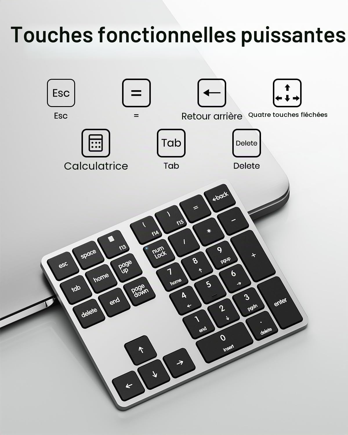 Kisnt KN300 Pavé numérique filaire USB-C pour entrée de données d'ordinateur portable