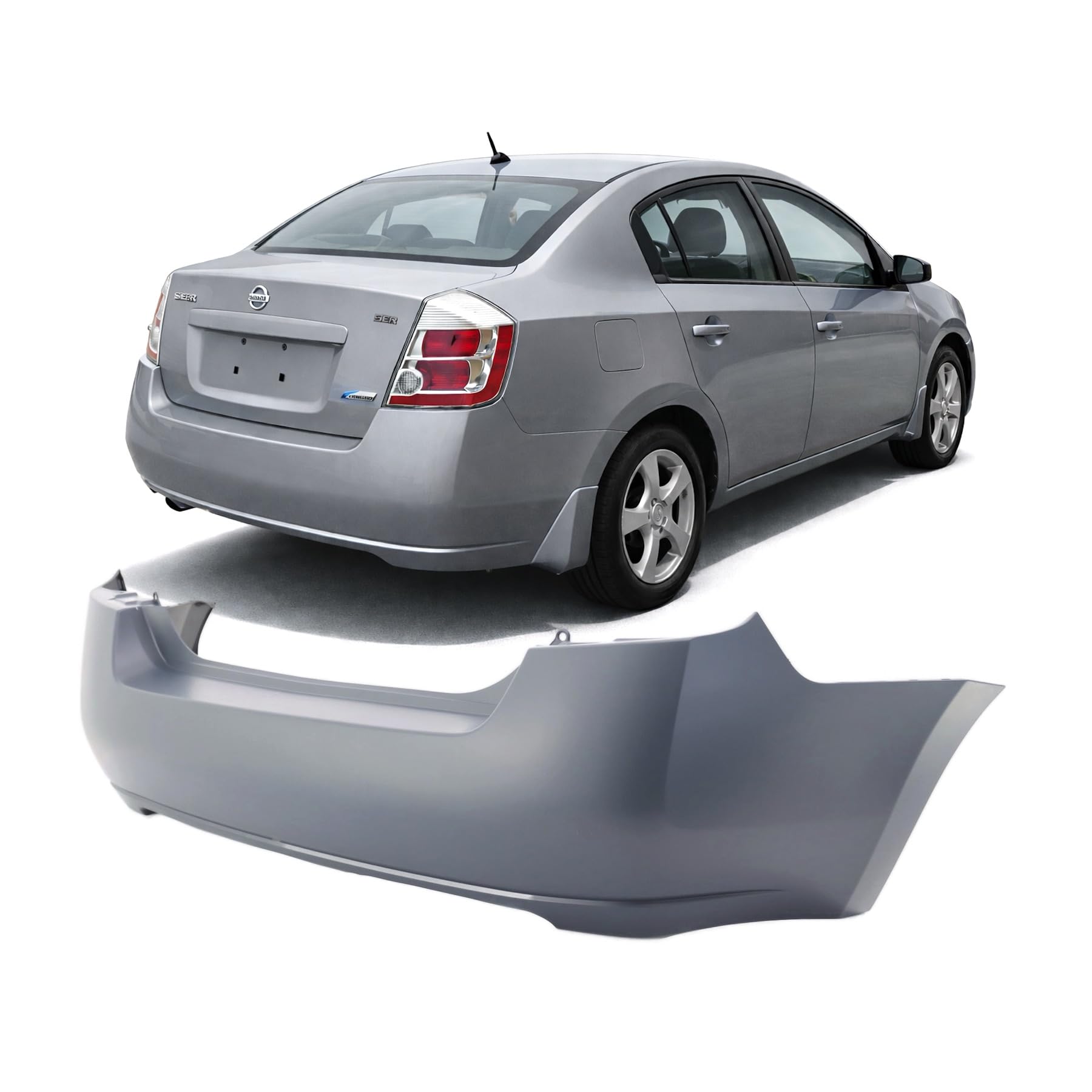 FitParts Compatible with Nissan Sentra 2007–2012 Rear Bumper Cover