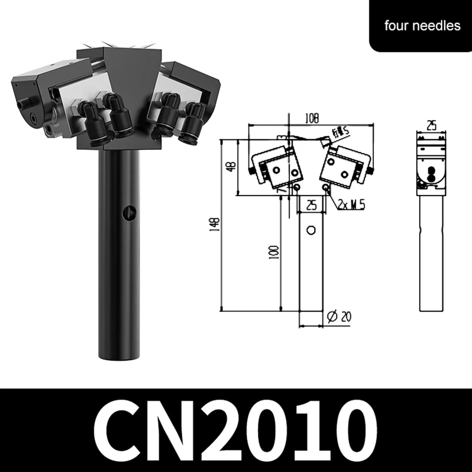 Grab Sponge Non-Woven Air Clamp Gripper Pneumatic Needle Clip Robotic Robot Gripper (Color : GN2010-S51)