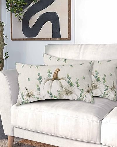 Miniatura 2 de Fundas de almohada de eucalipto y calabaza, tamaño King, fundas de almohada suaves para cama, fundas decorativas de lujo para sofá de cuerpo largo