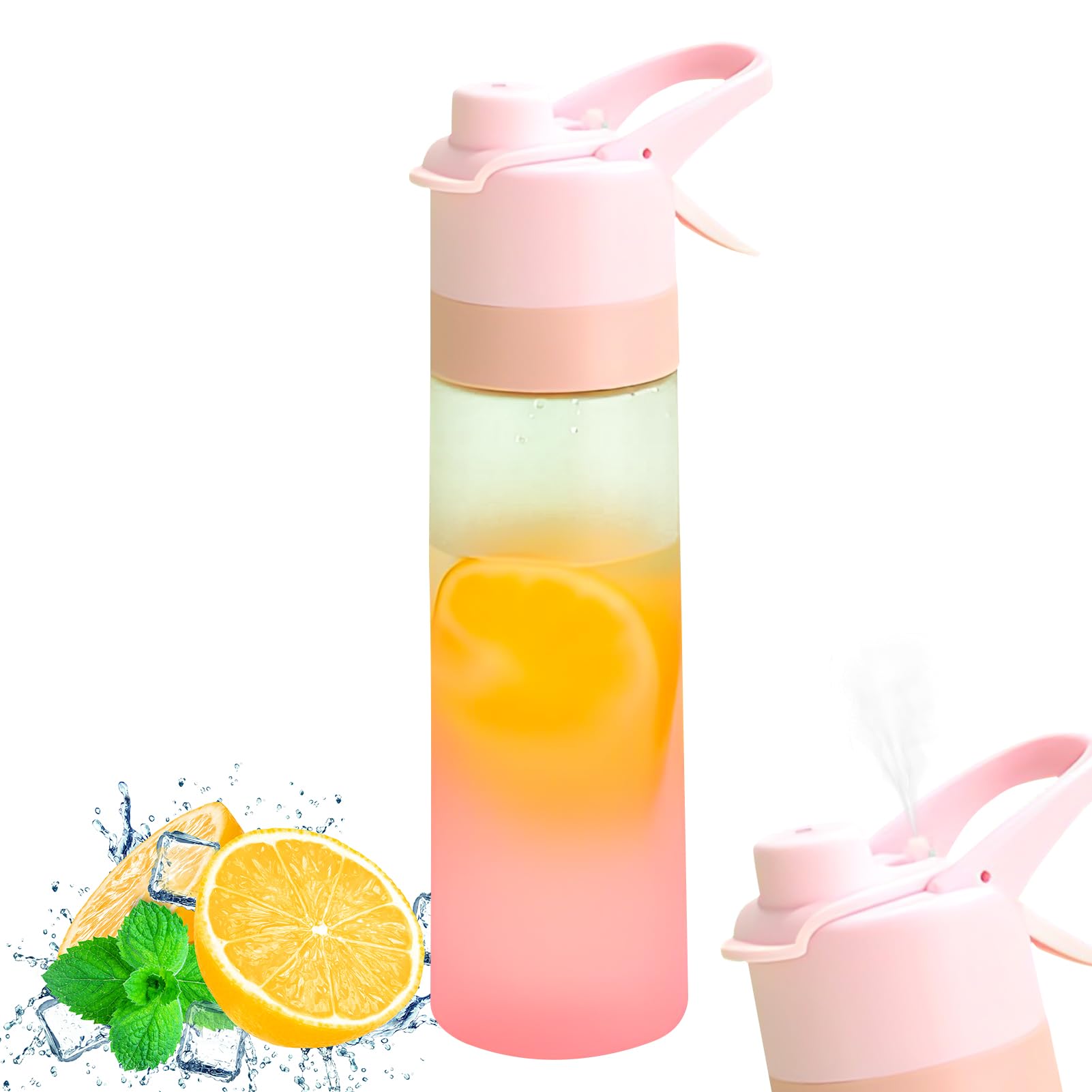 Sports Water Bottle, Water Bottle with Spray Mist, 650 ml, Leak-Proof Sports Bottle, Spray Bottle for Drinking, Sports Water Bottle, Water Bottle for Outdoors, Sports, Cycling, Climbing, Fitness