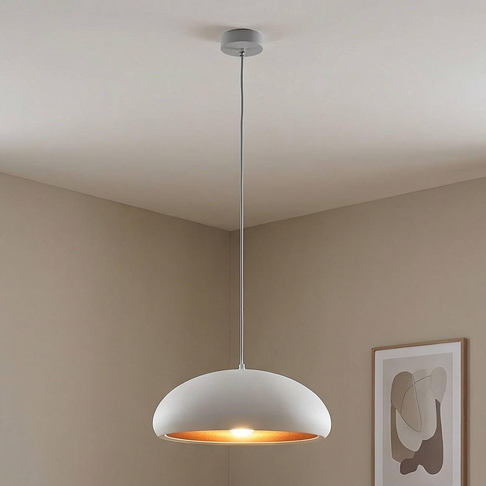 Lindby Lámpara colgante Gerwina (Moderno) en Blanco hecho de Metal e.o. para Salón & Comedor (1 llama, E27) lámpara techo