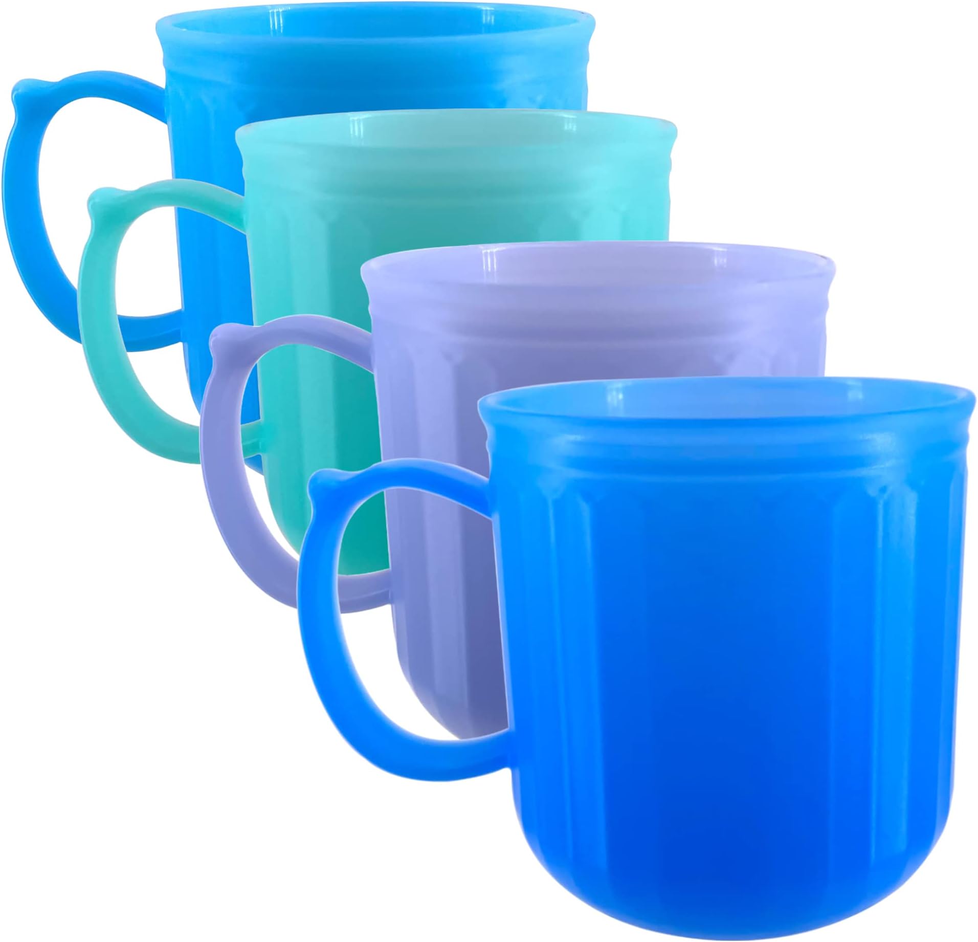 Plastic Coffee Mug 4 set Microwave and Dishwasher Safe - BPA Free Reusable Cups 13 oz - Unbreakable Thick Wall Bulk Coffee Mugs for Kids Kitchen Home Outdoor Camper Nautical