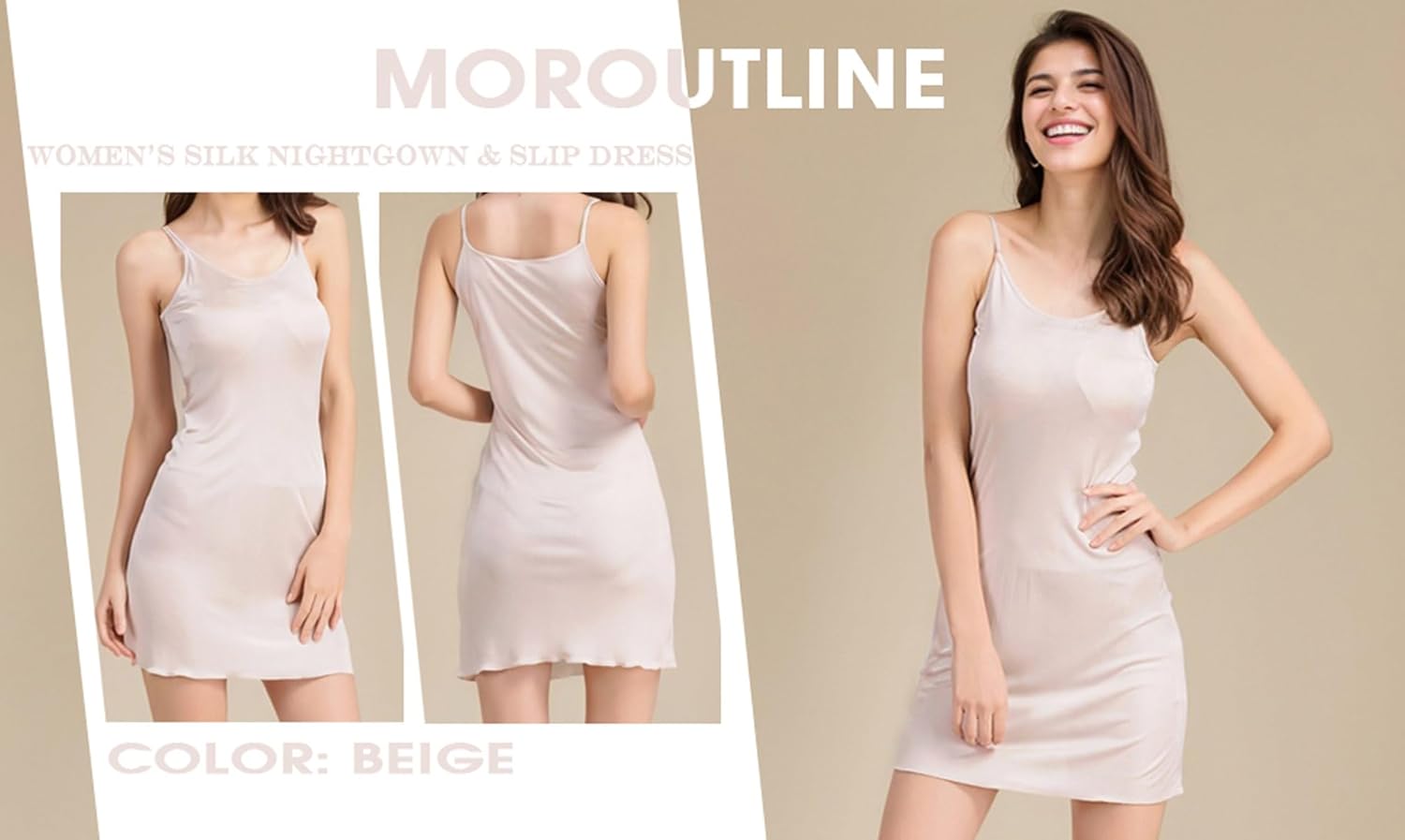 Silk Nighties for Women Adjustable Spaghetti Strap Cami Full Slip for Under Dress Chemise Nightgown - Image 3