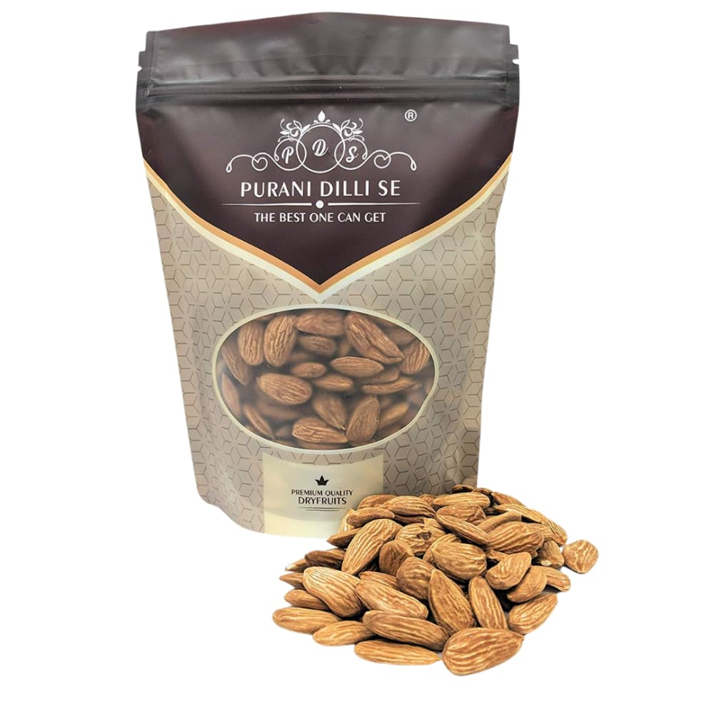 PURANI DILLI SE THE BEST ONE CAN GET Purani Dille Se Real Mamra Whole Almond King Size Badam Giri (1000 G)