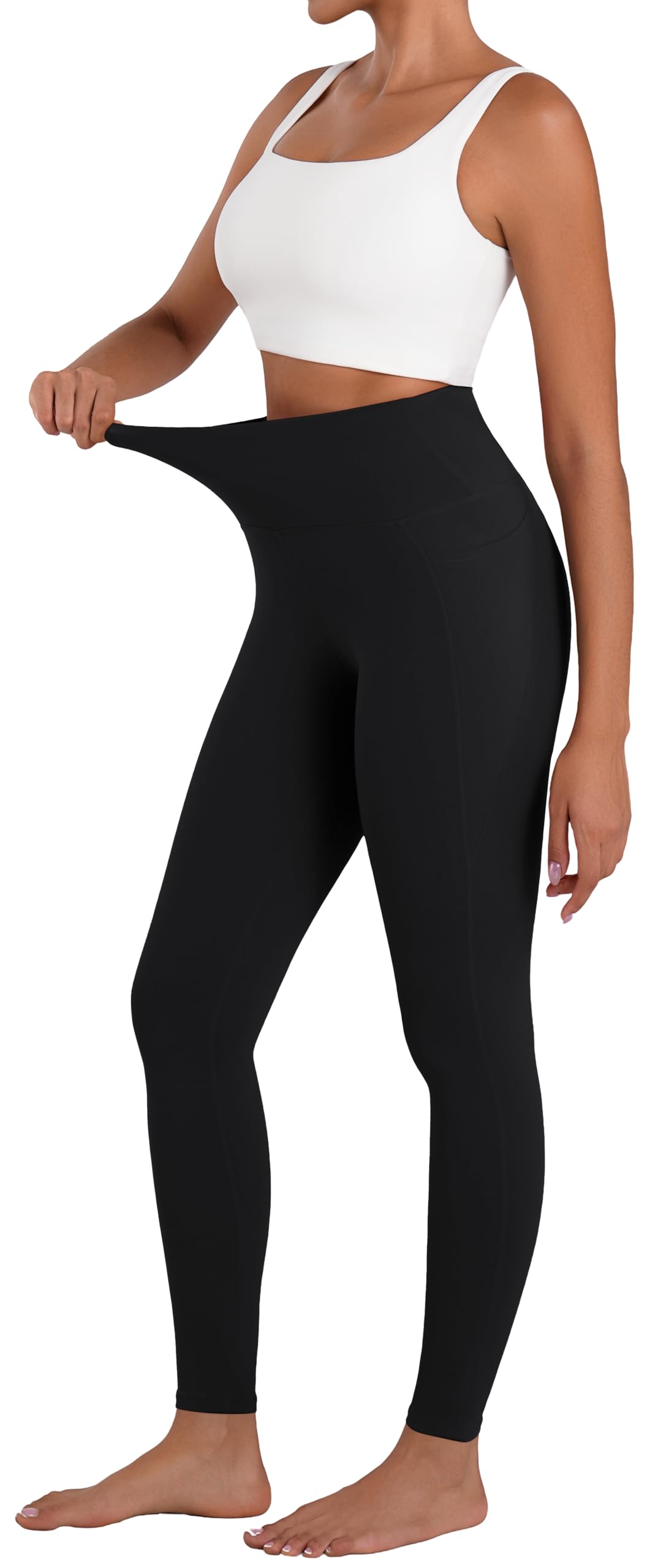 Sunzel - Leggings da allenamento da donna contenitivi a vita alta, nero, XL