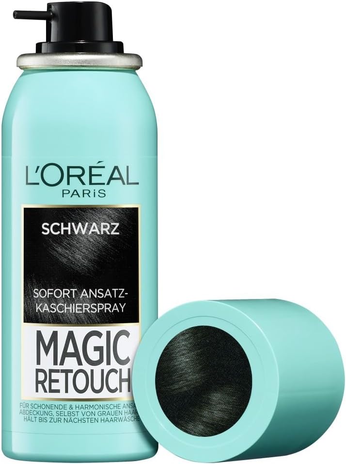 L'Oréal Paris Root concealing spray without ammonia, washable hair colour, magic retouch attachment spray, black, 1 x 75 ml - Image 3