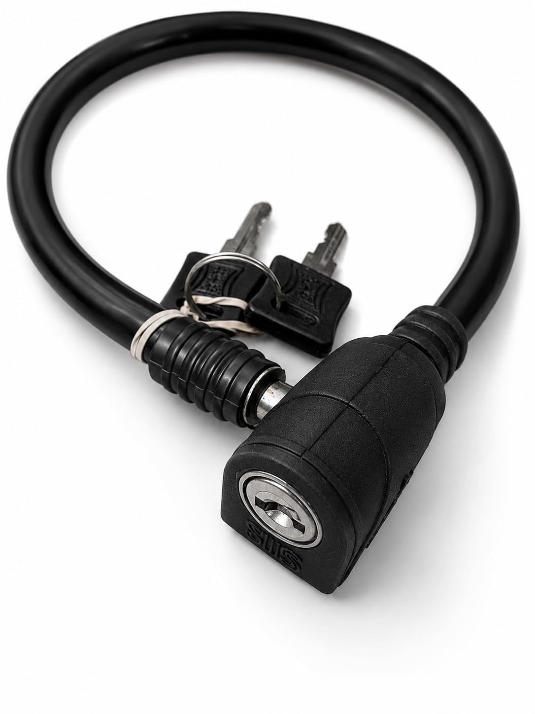 Fine Bicycle Cable Lock, Black, Keyed Security Lock with 2 Keys Included | Heavy Duty 7mm Bicycle Lock-picture-25