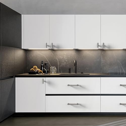 Miniatura 4 de Coinkoly Paquete de 10 tiradores de gabinete de níquel satinado cepillado de 3.75 pulgadas (3.780 in), manijas moleteadas para gabinetes de cocina,