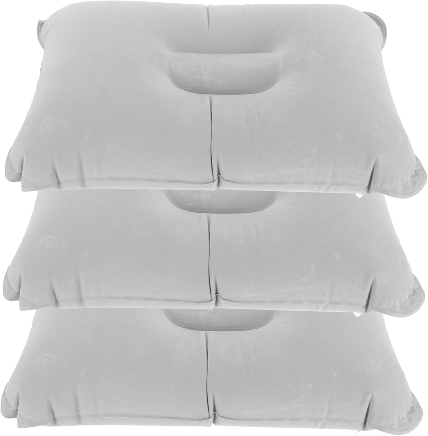 3pcs Ergonomic Inflatable Pillow for Camping Travel Compact Bolster Pillow Soft Cover