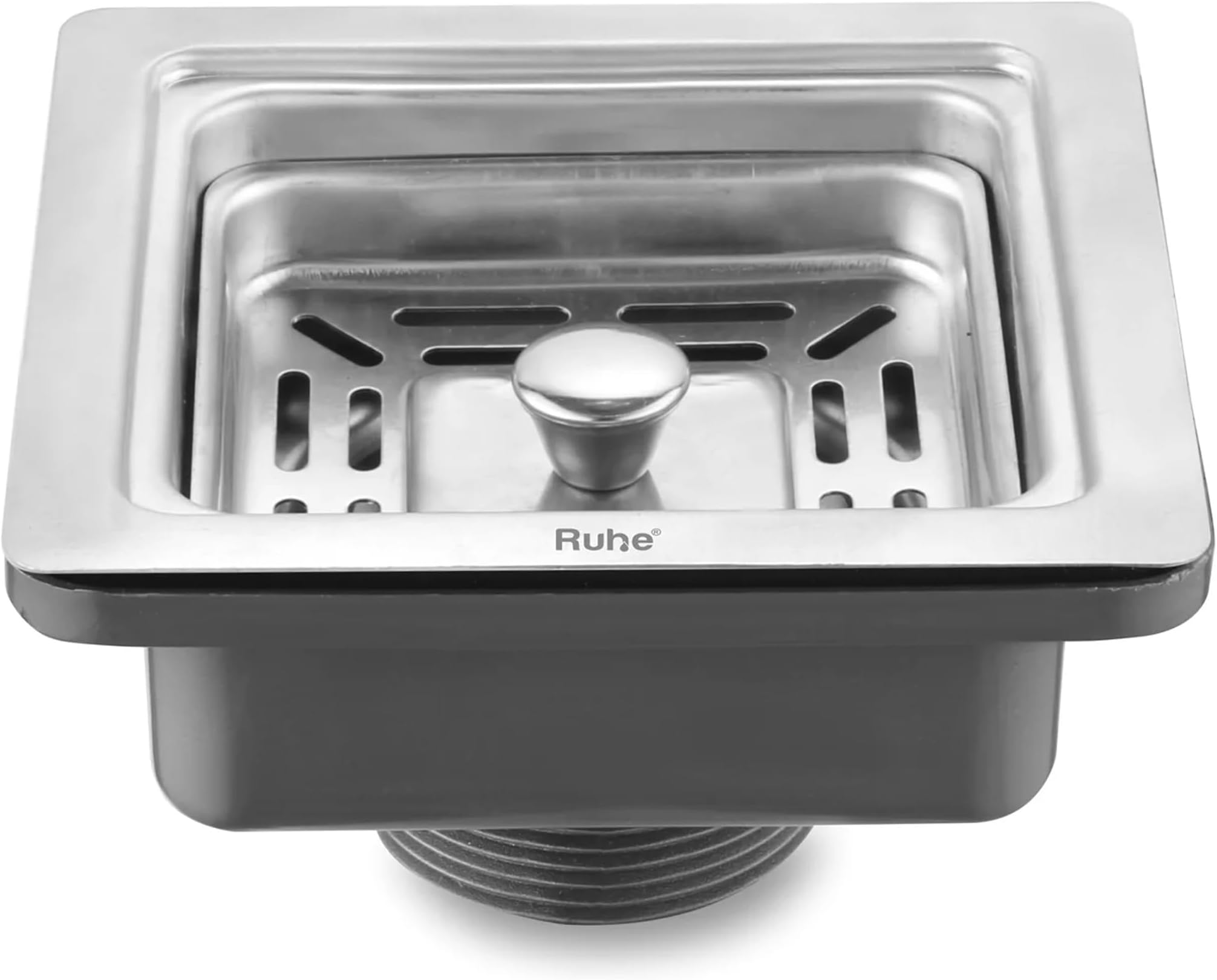 Ruhe® Square Sink Coupling for Kitchen Sink (4.5 Inches) | Stainless Steel Kitchen Sink Coupling Drain Outlet and Connector | Rust-Free, Corrosion-Resistant | Silver