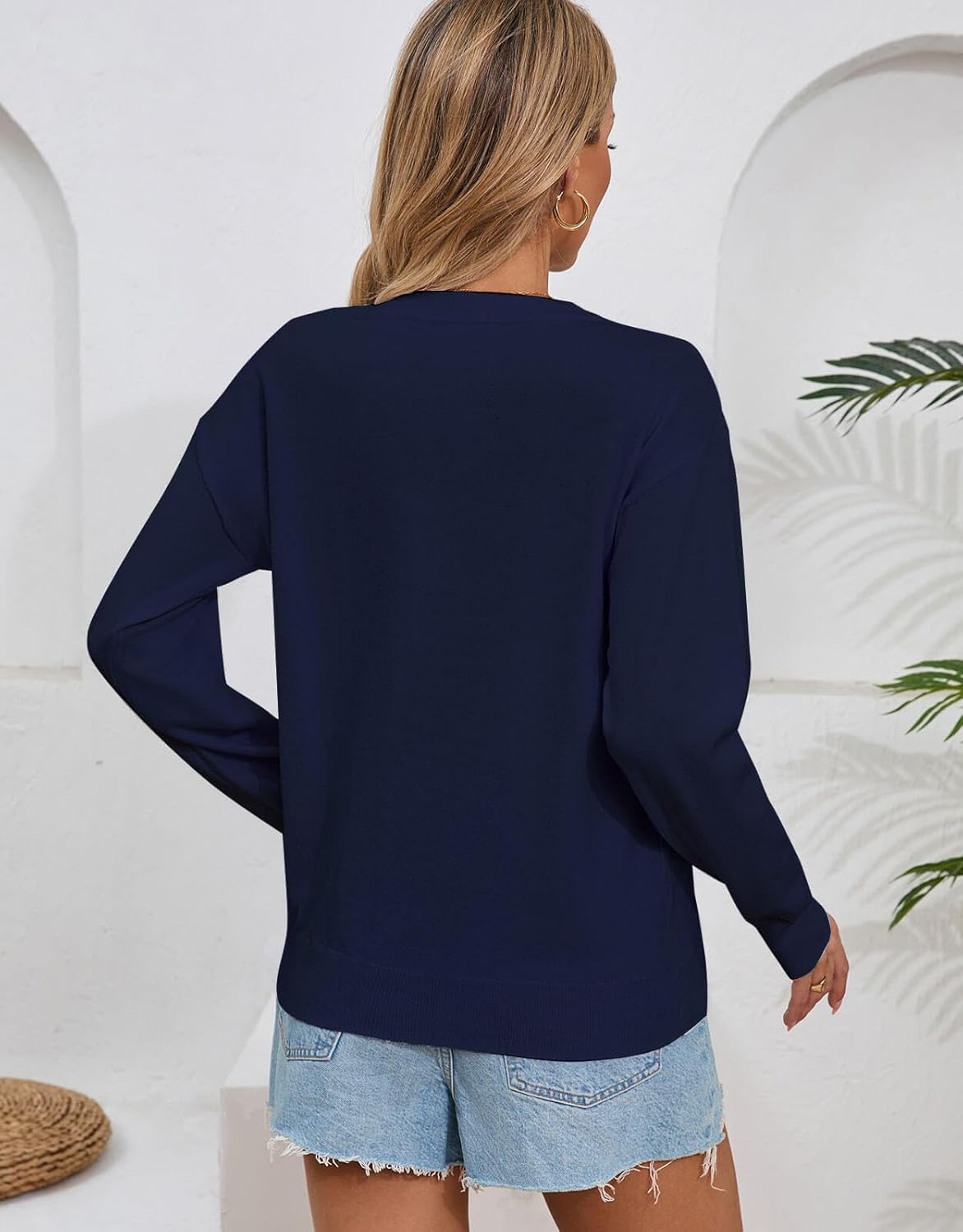 Alsol Lamesa Women's American Flag Sweater Soft Lightweight Long Sleeve Crew Neck Pullover Sweaters - Image 3