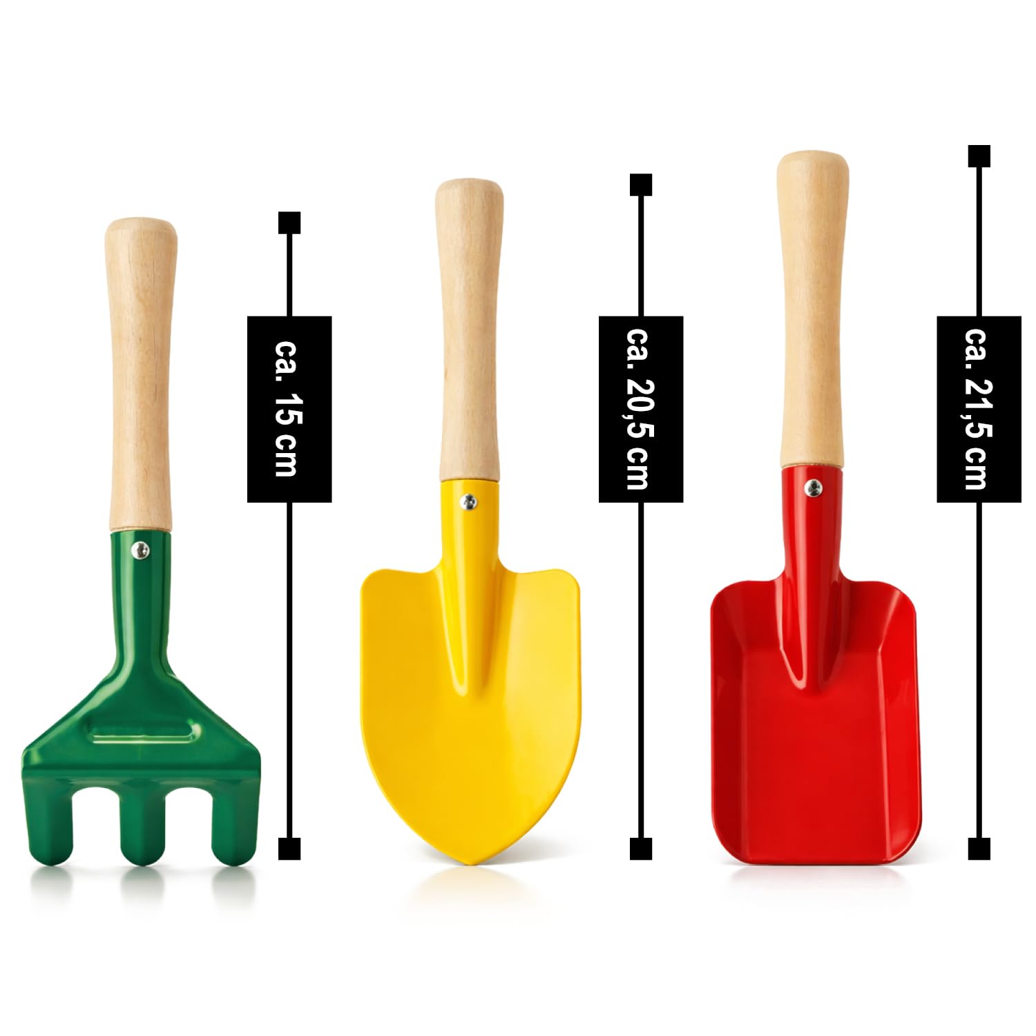 set attrezzi giardino 6 pezzi, mini utensili per balcone terrazza, kit per piantare con paletta trapiantatore rastrello, accessori per vaso aiuola (Set da 6 pezzi)