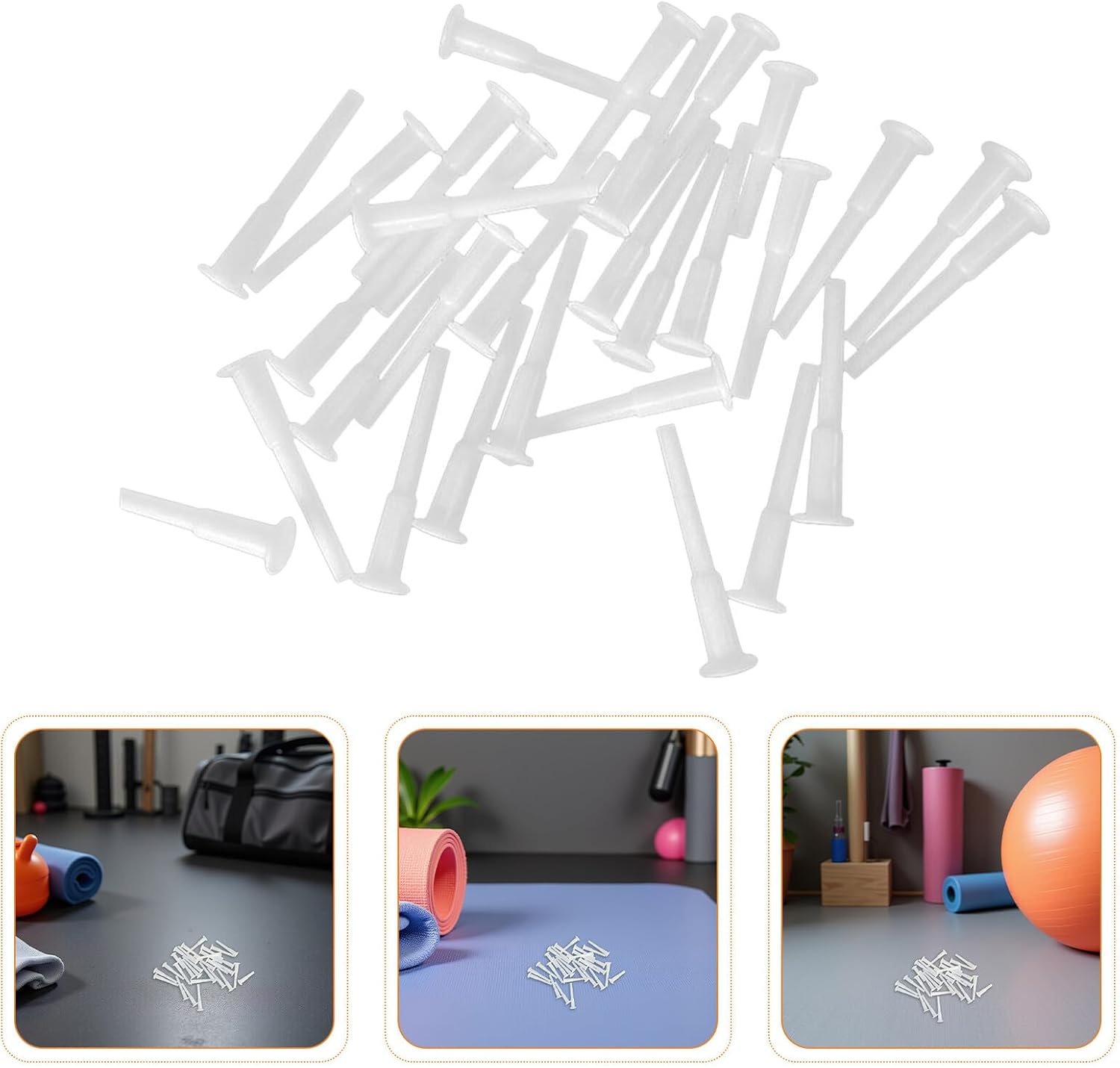120pcs Yoga Ball Air Stopper Plugs Replacement Exercise Ball Valve Adapter Pins and Pool 5cm White Exercise Equipment Accessories