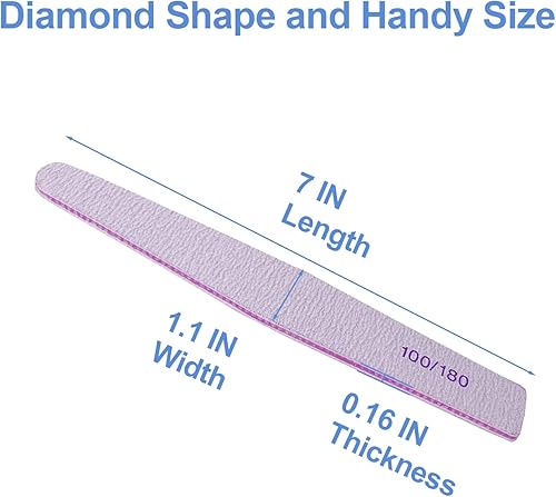 Miniatura 7 de Lima de uñas 25 piezas limas de uñas para uñas naturales y uñas acrílicas tablas de esmeril de grano 100180 de doble cara para uñas profesional