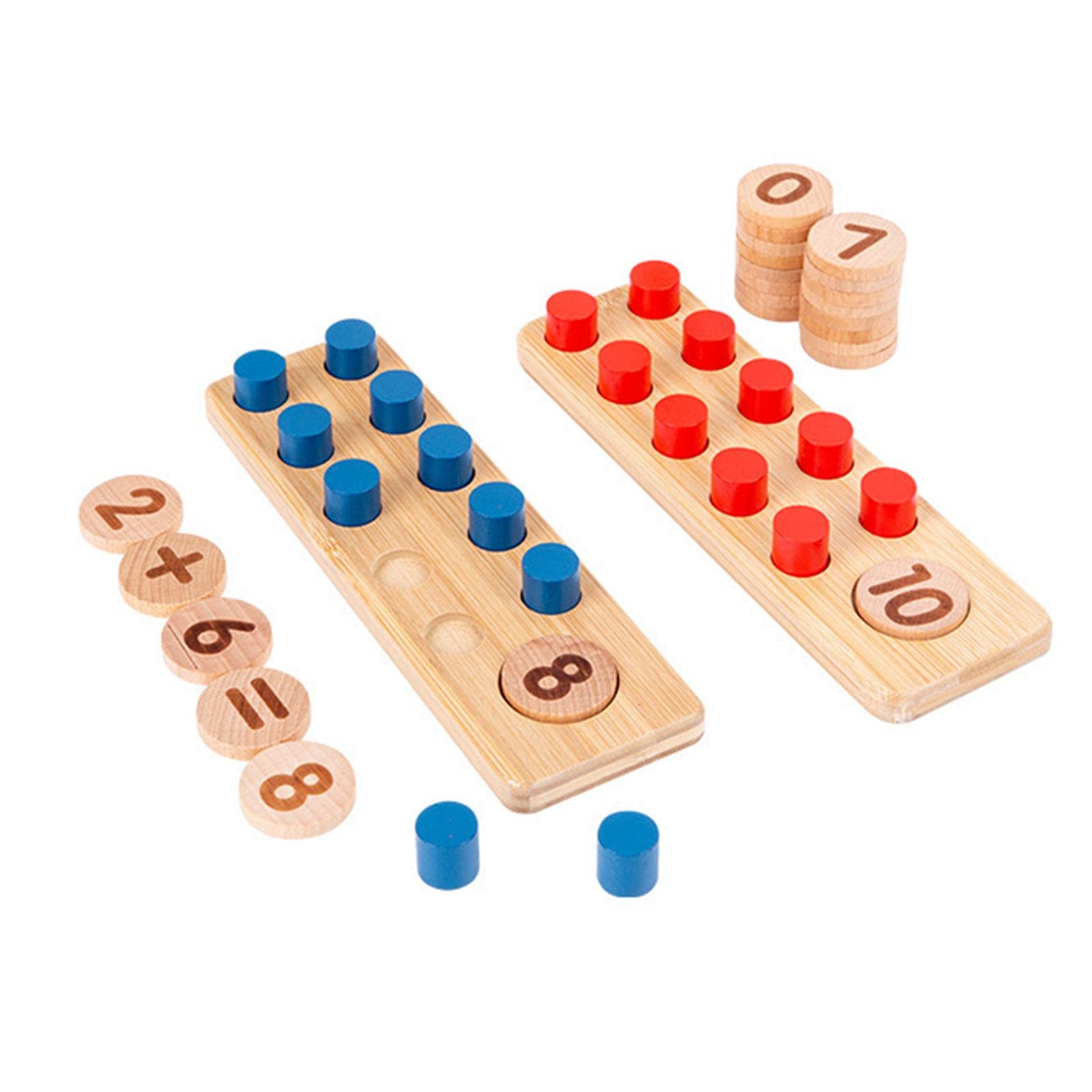 2 Stück Zehnerrahmen Set Mathematik Manipulative Rechenrahmen Zählchips Unterrichtskarte aus Klarem PVC für Zahlenaufbau Frühmathematik Kita