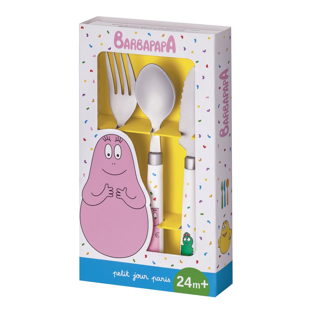 Petit Jour, Couvert D'Apprentissage BARBAPAPA, Inox, 24m+
