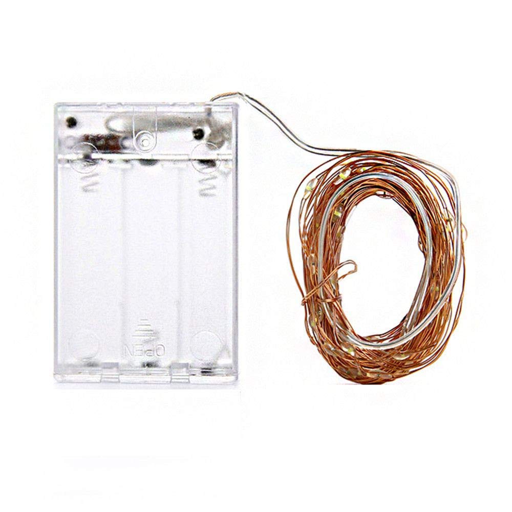 Guirnalda de luces LED 10LED/M 10M 5M 2M 3XAA funciona con pilas LED luz de día festivo para guirnalda fiesta boda decoración de Navidad, Blanco, 2M 20LEDs