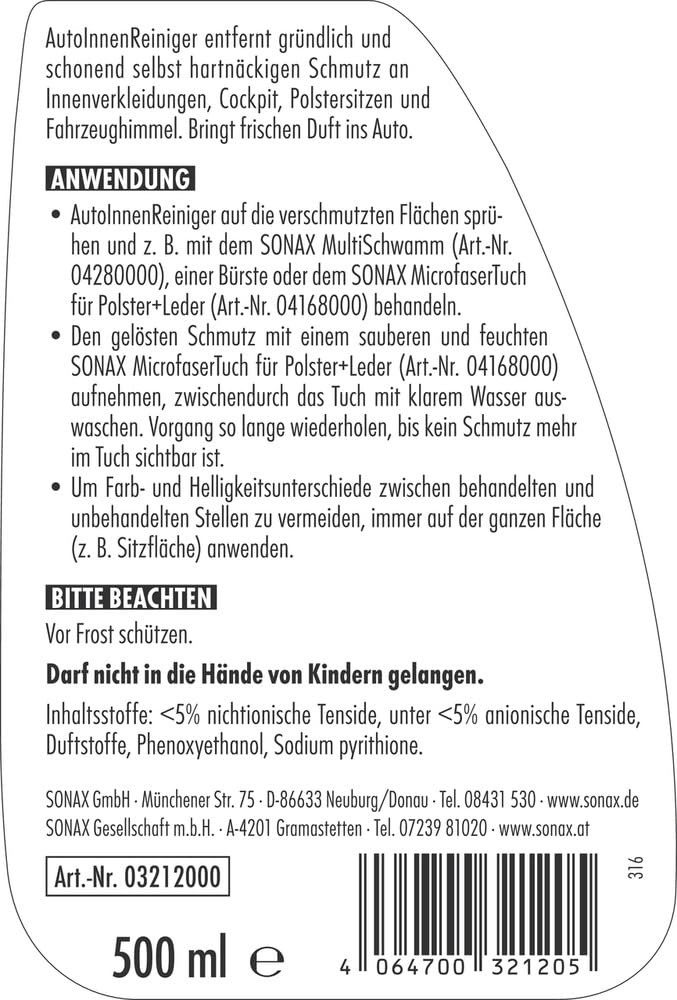 SONAX InnenraumPflegeset | Zur kompletten Reinigung und Pflege des Fahrzeuginnenraums.