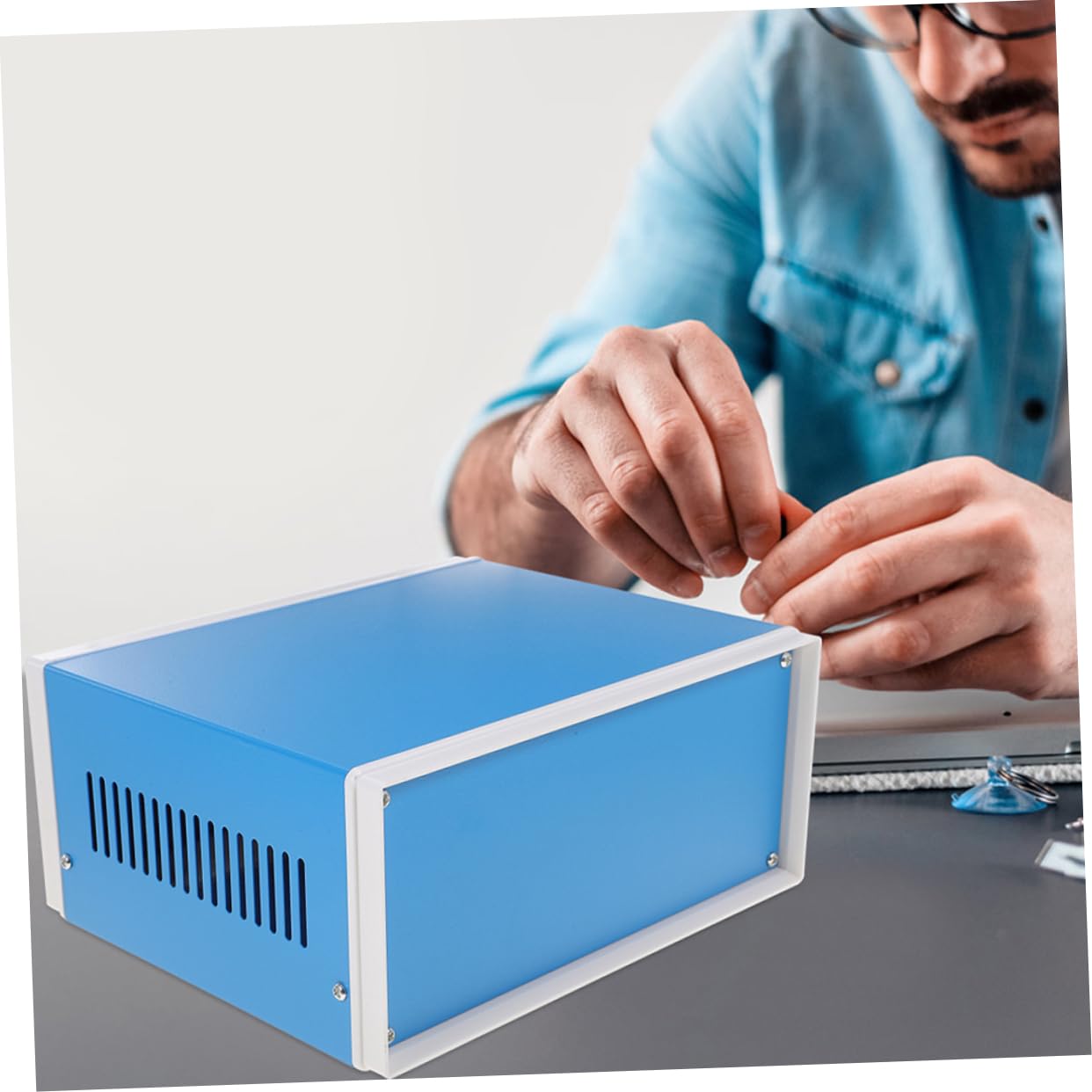 Caja Azul y Eléctricos Metal de Electrónica Proyectos para Bricolaje