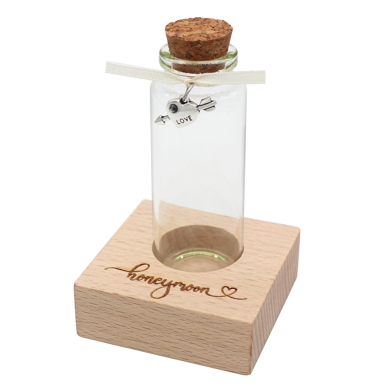 Personalized Honeymoon Sand Jar — Custom Anniversary Photo Presents, Vacation Keepsake Jar, Wedding Presents, Honeymoon Present, Bride to be Gift, Valentine’s Day Gifts for Boyfriend/Girlfriend (Style 3)