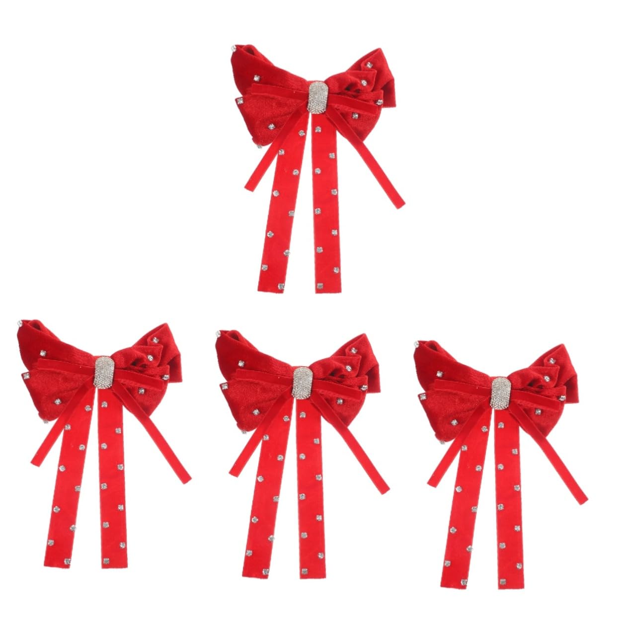 FRCOLOR 4 Pz forcina ad fermagli per perlati fermagli per ragazze fiocchi di di raso copricapo clip fermanello tornante femminile molletta per tessuto rosso