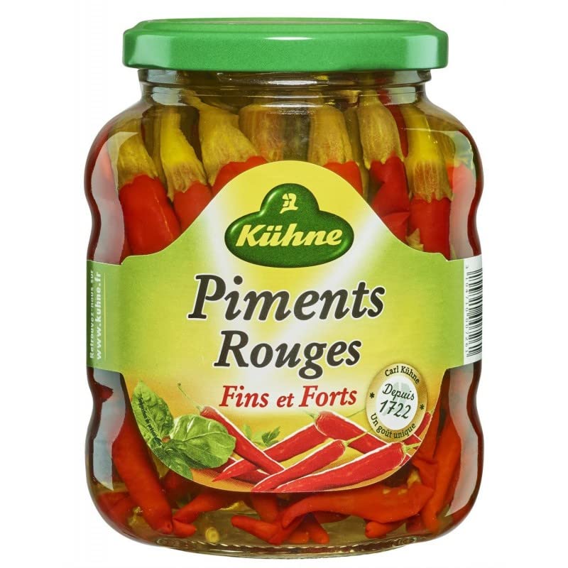 KUHNE - Piments Rouges 165G - Ajoutez une touche de piquant à votre cuisine - Idéal pour les plats mijotés et les marinades - Aide culinaire indispensable. - Lot De 4 - Vendu Par Lot