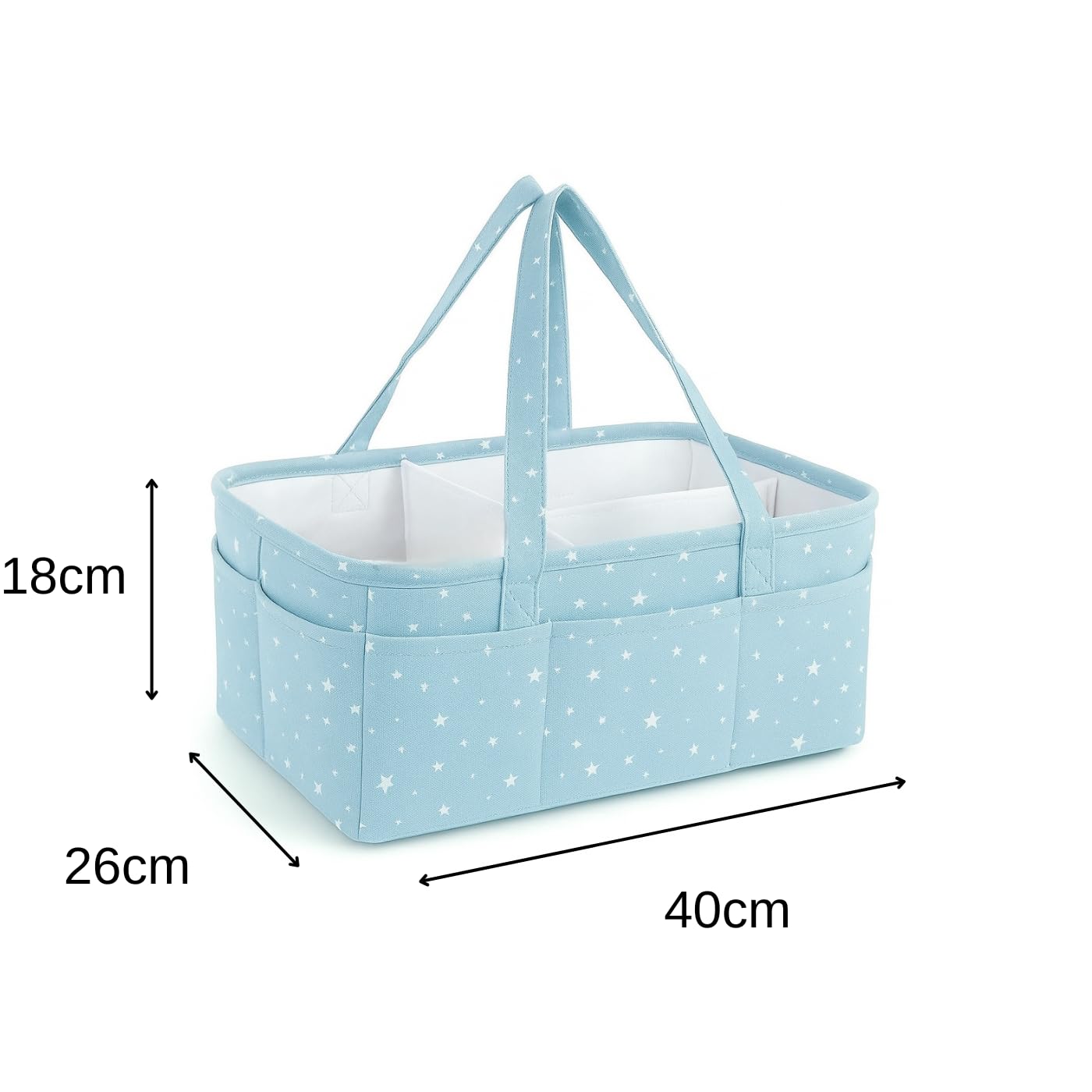 Little Finds Portable Nappy Caddy Organiser, Cotton Diaper Changing Basket,Baby Nursery Essentials Organiser - Image 4