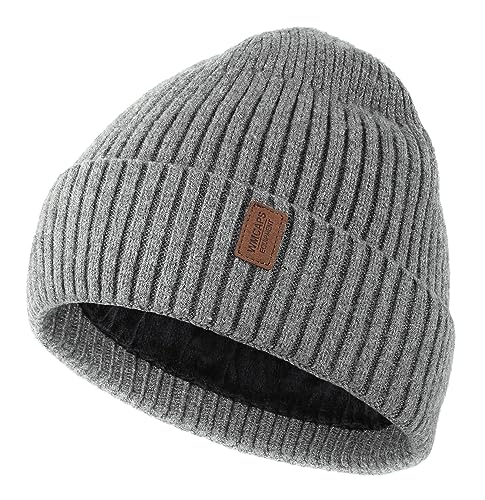 Image of Wmcaps Warm Beanie for Men Women, Fleece Lined Beanie Warm Winter Caps Unisex Fashion Knit Cuffed Cap