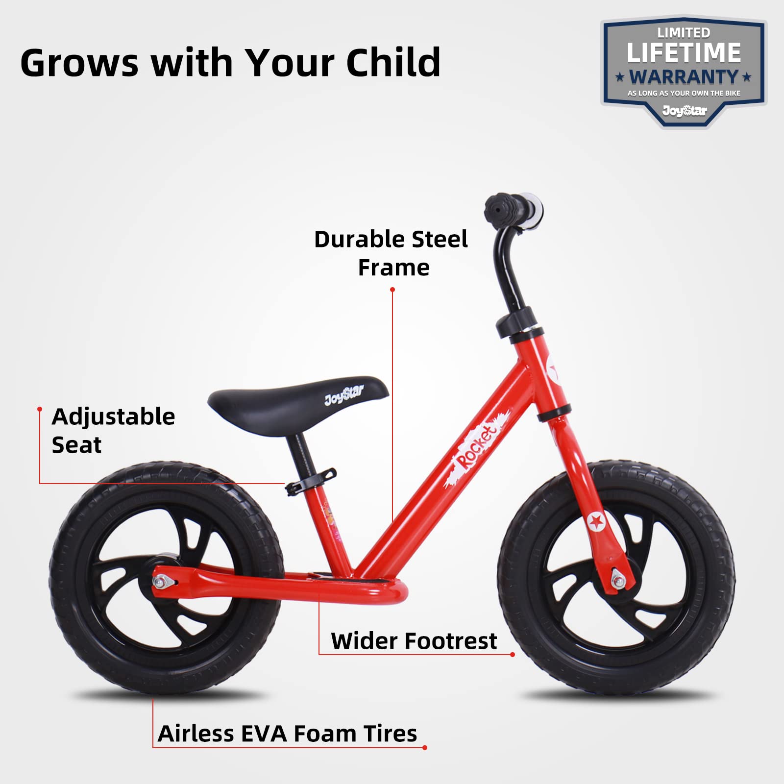 JOYSTAR 14 Inch Balance Bike for Boys Girls 3T to 6 Years Old Push