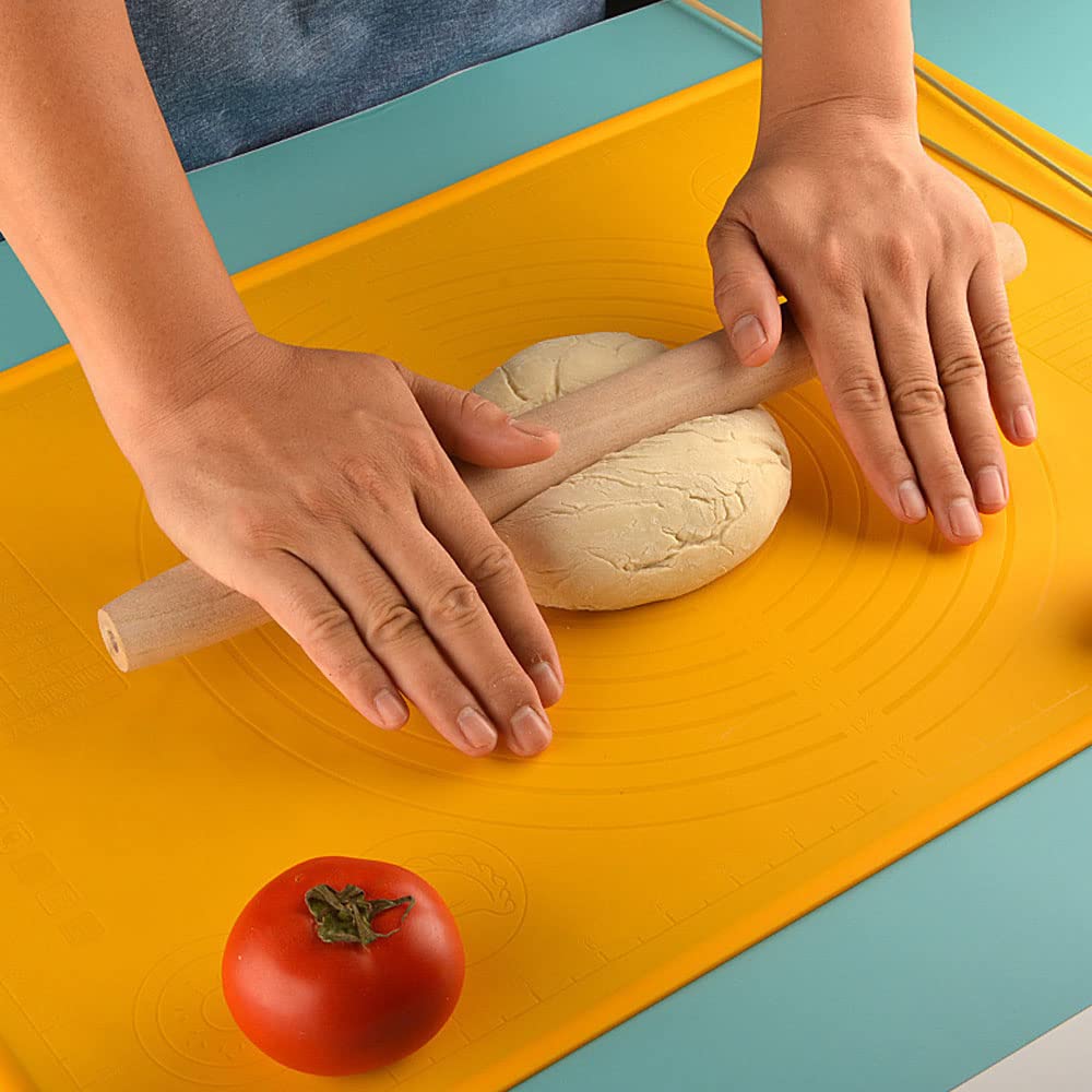Tapis en Silicone pour La Cuisson Tapis De Pâtisserie Antiadhésif, Tapis De Pâte Extra Large avec Fonction De Mesure, Convient pour La Pizza, Les Pâtes, Le Pain