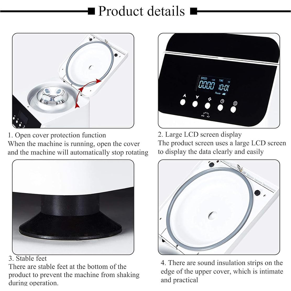 Máquina Centrífuga De Sobremesa De Laboratorio Con Pantalla LCD, Centrífuga De Baja Velocidad 4000Rpm Con Visualización De Velocidad Y Tiempo, Uso Prp Prf Para Tubos Vacutainer Y Centrífuga,50ml*6