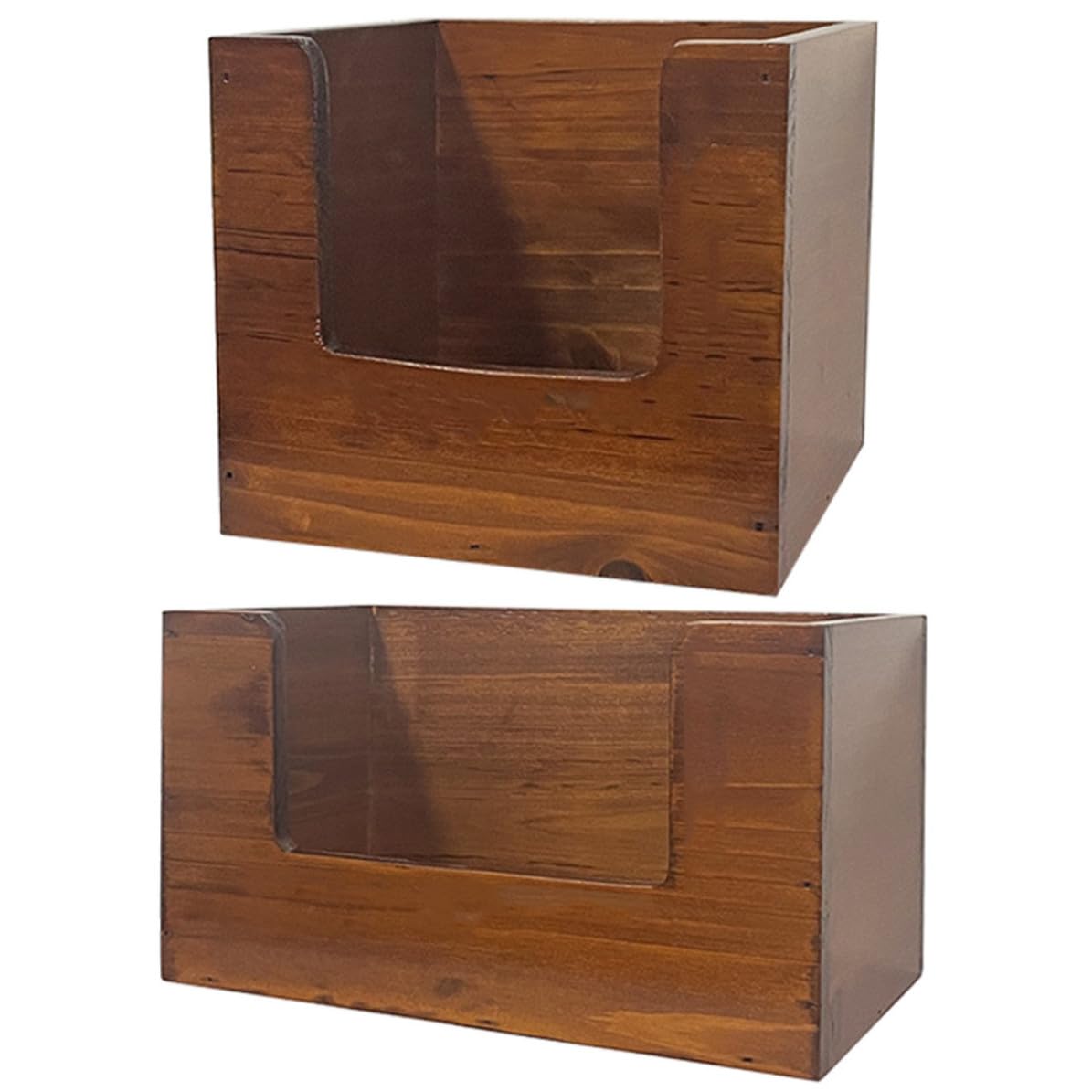 Caja Organizadora Madera Escritorio, 2 Piezas Almacenamiento Cosméticos