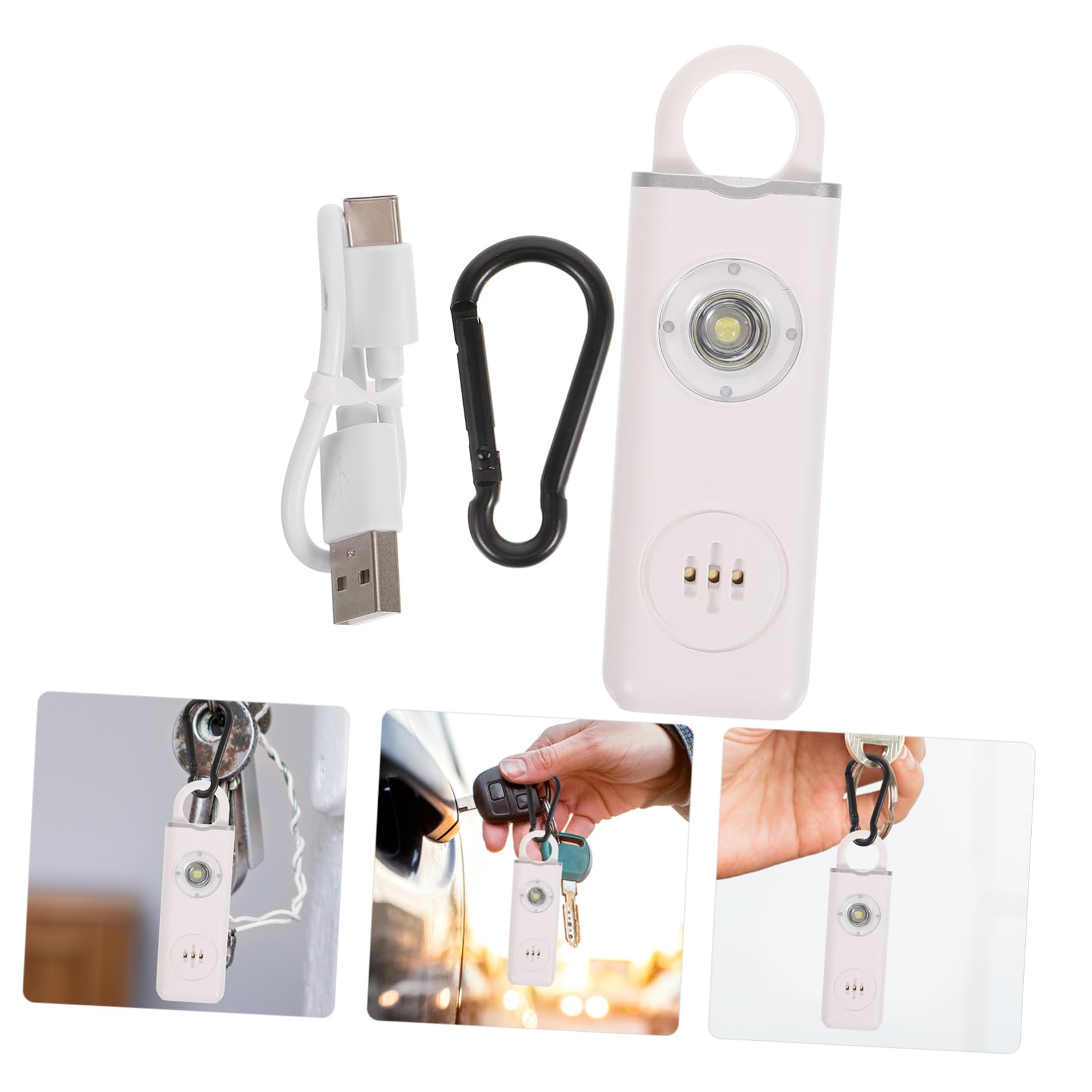 LIFKOME avertisseurs sonores clé de sécurité alarme personnelle capteur alarmes de sécurité pour personnes âgées porte-clés d'alarme de sécurité personnelle Acier inoxydable