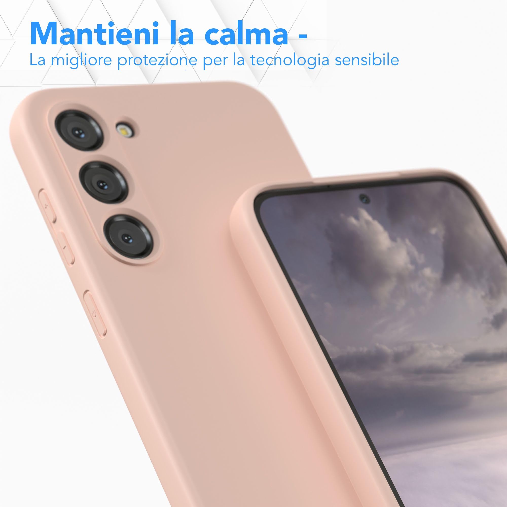 EAZY CASE - Custodia in silicone per Galaxy S23 Plus Custodia morbida protettiva con protezione della fotocamera Protezione sottile Premium Cover TPU Telefono Bumper in Rosa