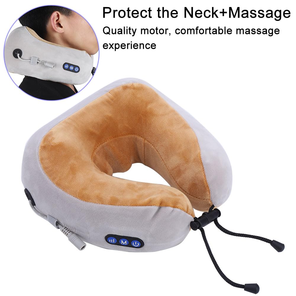 USB en forma de U para asiento de coche, reposacabezas, descanso del cuello, almohada de masaje, soporte, cojín de espuma con memoria