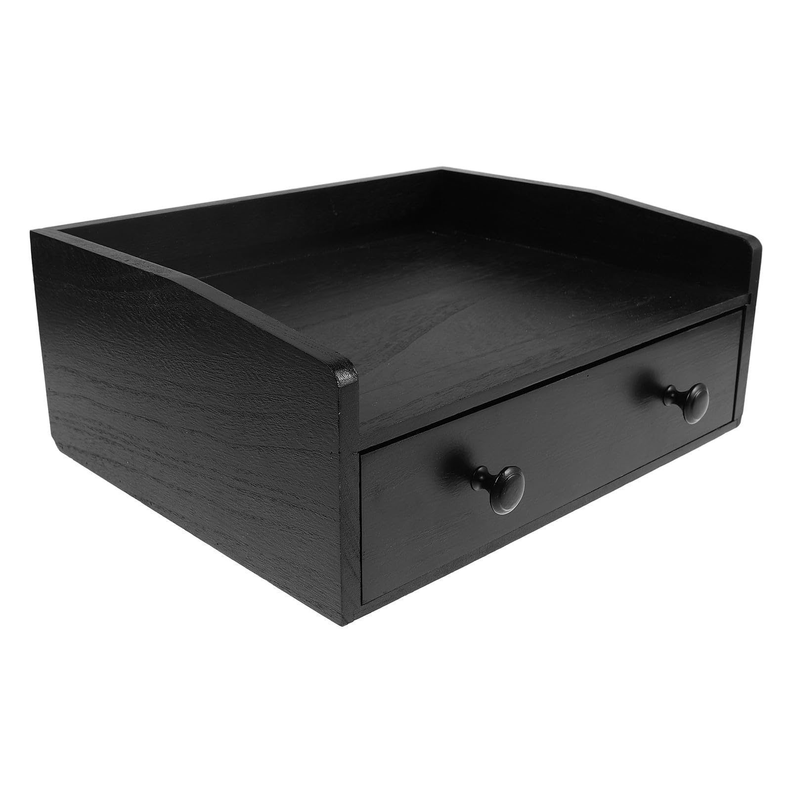 Cabilock Boîte de Rangement en Bois Foncé avec Tiroirs Organiseur pour Café et Sachets de Thé Distributeur de Dosettes Rangement pour Cuisine et Bureau Espace de Stockage Pratique et