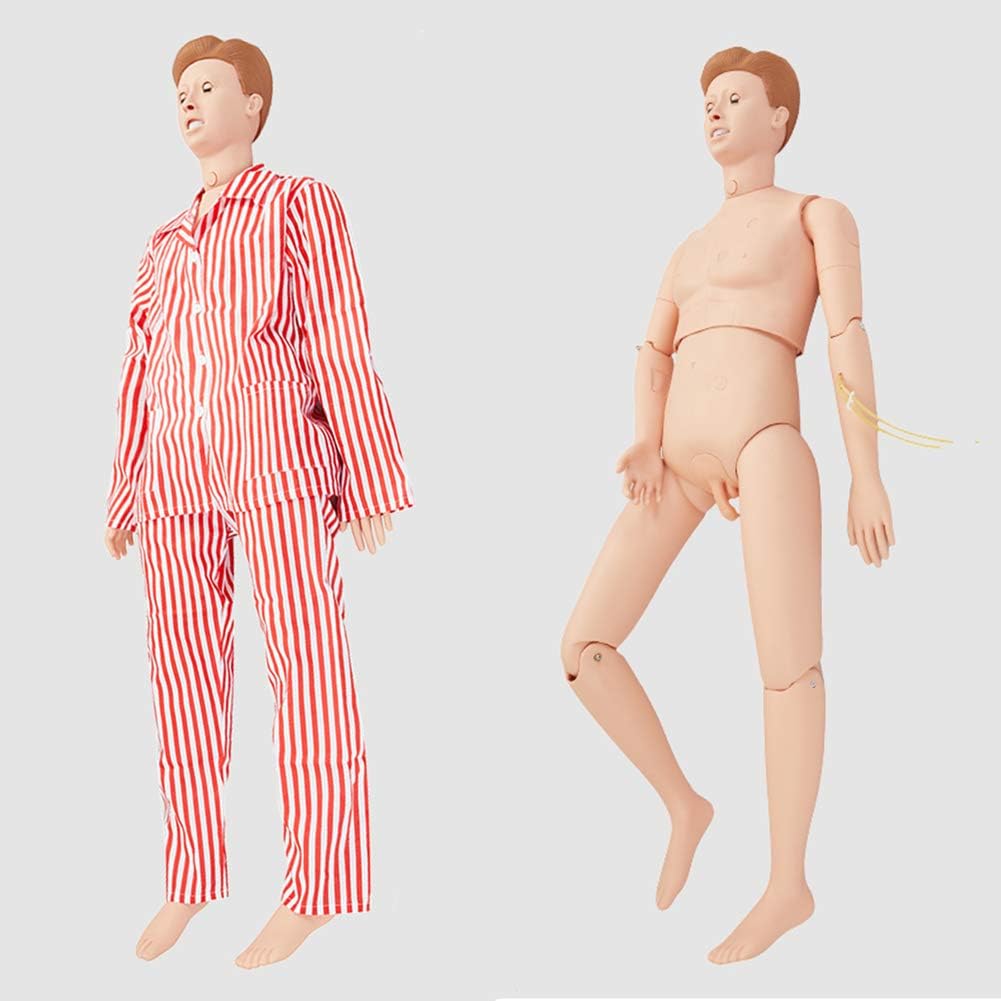 DARZYS Patient Care Manikin, Multi-Functional Combination Nursing Training Manikin Patient Care Simulator Nursing Mannequin(Male)