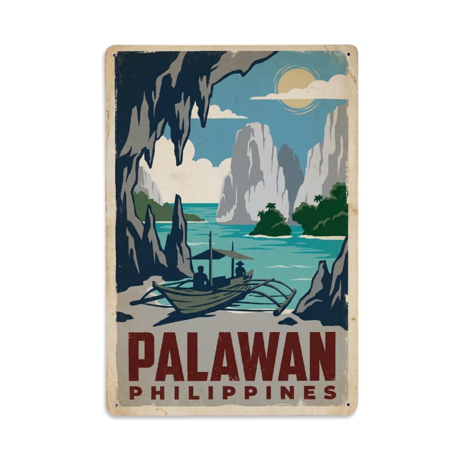 Metal Tin Sign Philippines Palawan Travel Retro