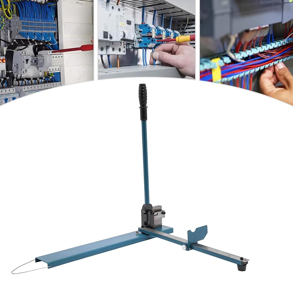 Taglierina Per Guide DIN, Manuale Strumento Per Il Taglio Delle Guide Scanalatura Singola Canalizzazioni Macchina Da Taglio Con Righello Per Il Taglio Scanalato Guida Din in Alluminio, Blu