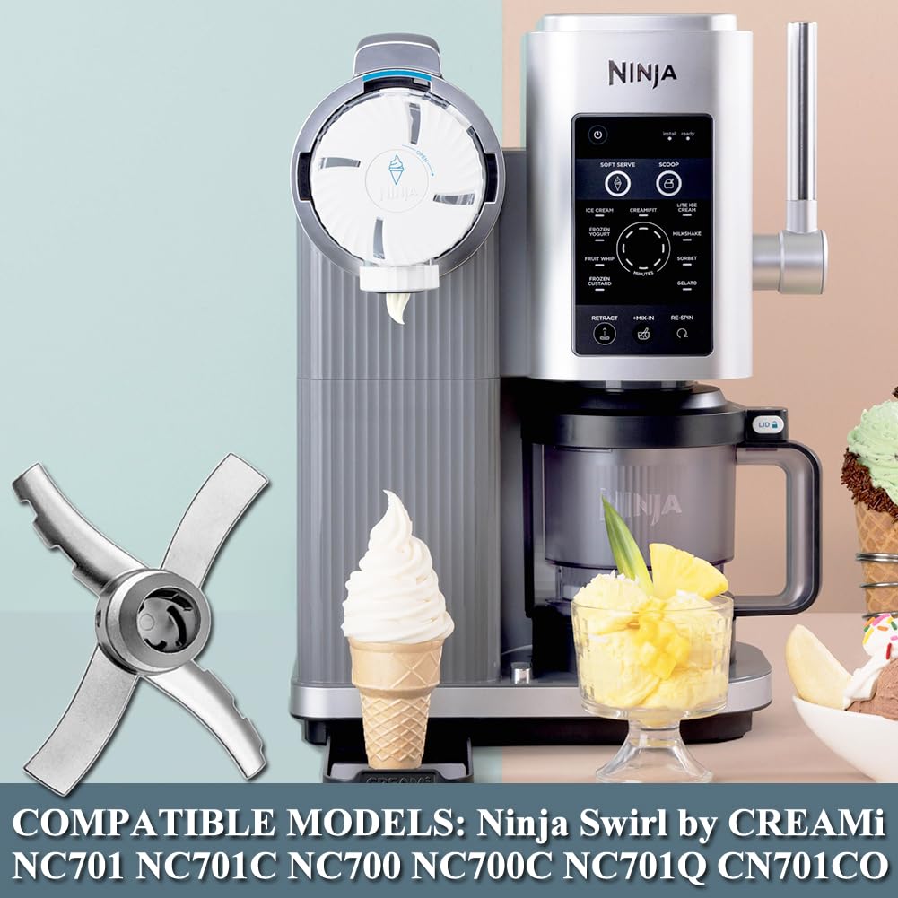 Lame de Rechange Compatible avec Ninja Swirl by CREAMi Sorbetière et machine à glaces, Lame Pale Pièce de rechange pour Ninja Creamy Ice Cream Maker NC701EU NC701 NC700 Accessoire