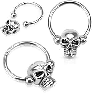Amazon.com: Body Accentz Nipple Ring Skull Bead 316l