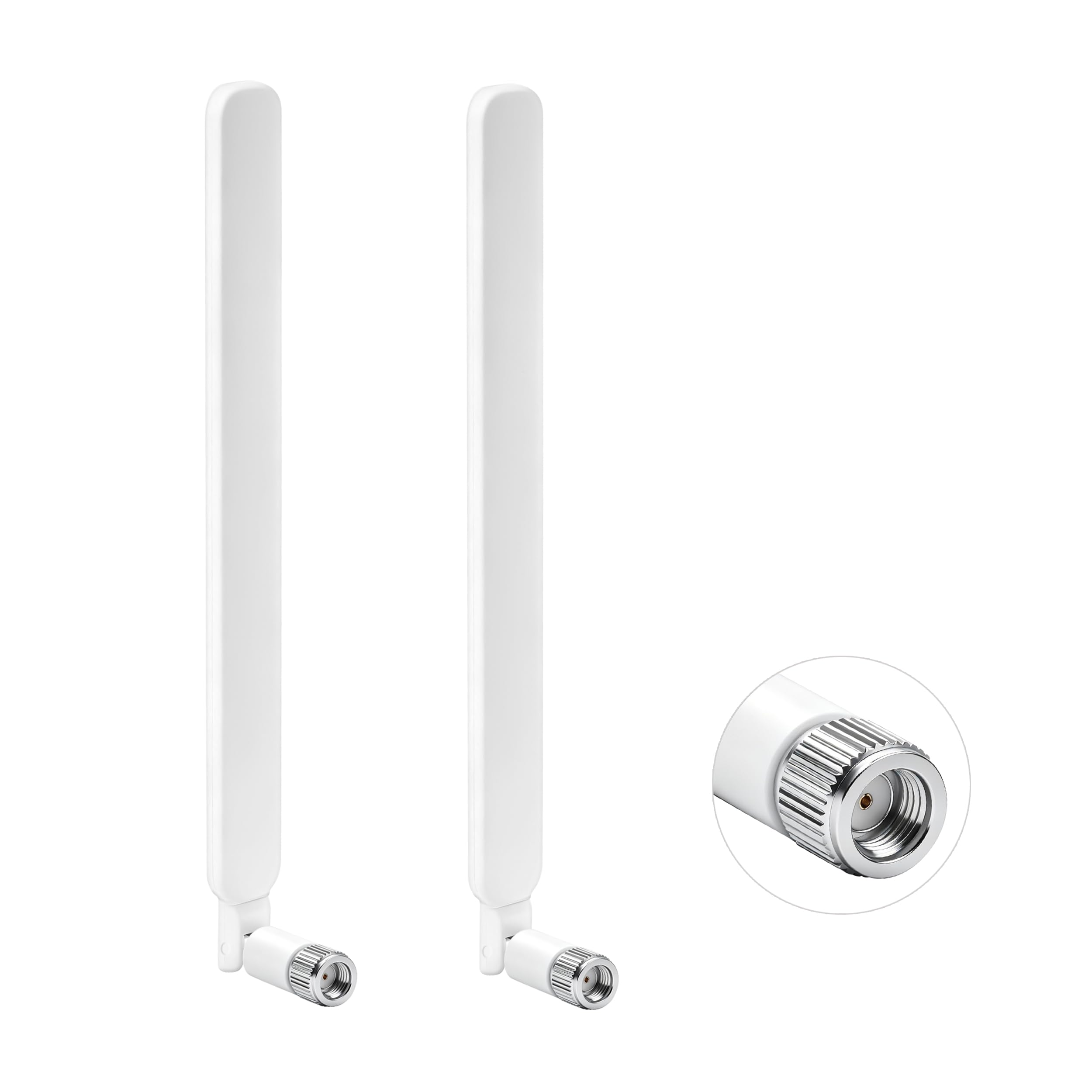 Antenne WiFi double bande 2,4 GHz/5 GHz 5,8 GHz blanche avec connecteur RP-SMA pour point d'accès sans fil TP-Link Ubiquiti AC Mesh sans fil, ordinateur de bureau et caméras de sécurité Reolink (lot