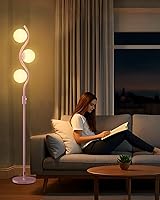 Vista 15 de Lightdot Lámpara de pie de globo regulable de 5 globos, lámparas de pie retro naranja con 5 bombillas G9 de 3000 K, brillo continuo, ajustable, 5