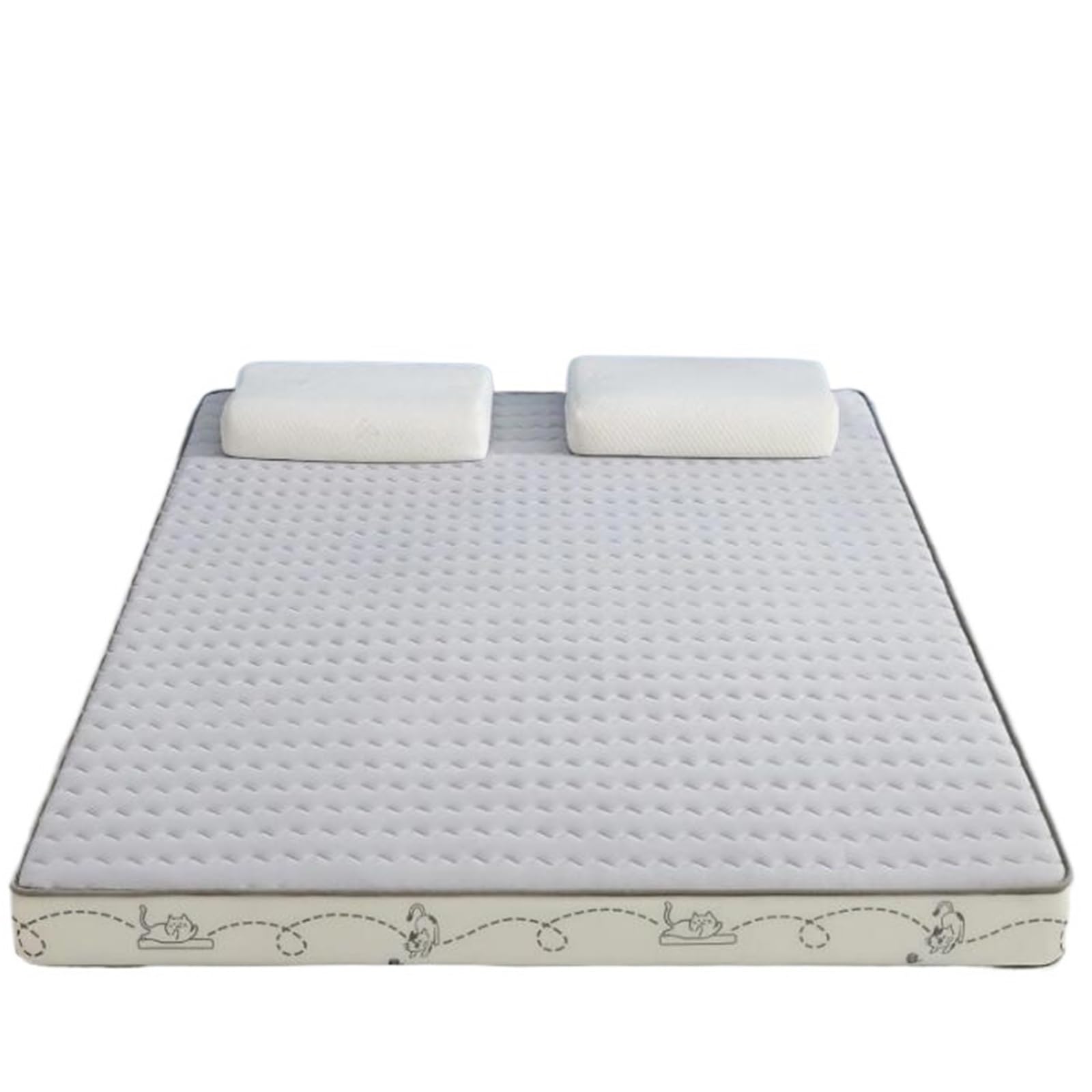 Mattress Topper Latex Thickened Topper Knitted Fabric Floor Mattress(Light green,180x200cm(71x79in),7cm thickness)