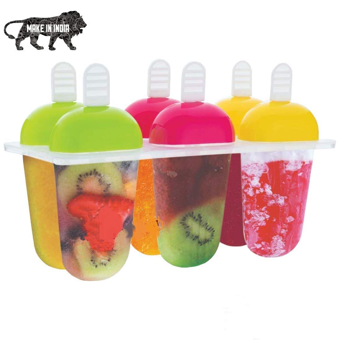 Denique Plastic Food Grade Homemade Reusable Ice Popsicle Makers Frozen Ice Cream Moulds Tray Kulfi Candy Ice Lolly Mould for Children & Adults 2