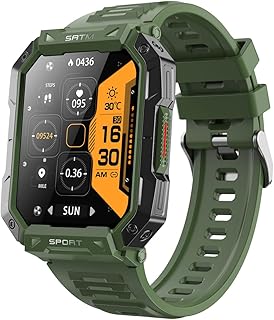 AZMANI smart Watch Blood Glucose, for Men Women ECG+PPG HRV Fitness Tracker Heart Rate Temperature Blood Pressure Sleep Mornitor Calorie Step Counter Sport Watch,Green,Large