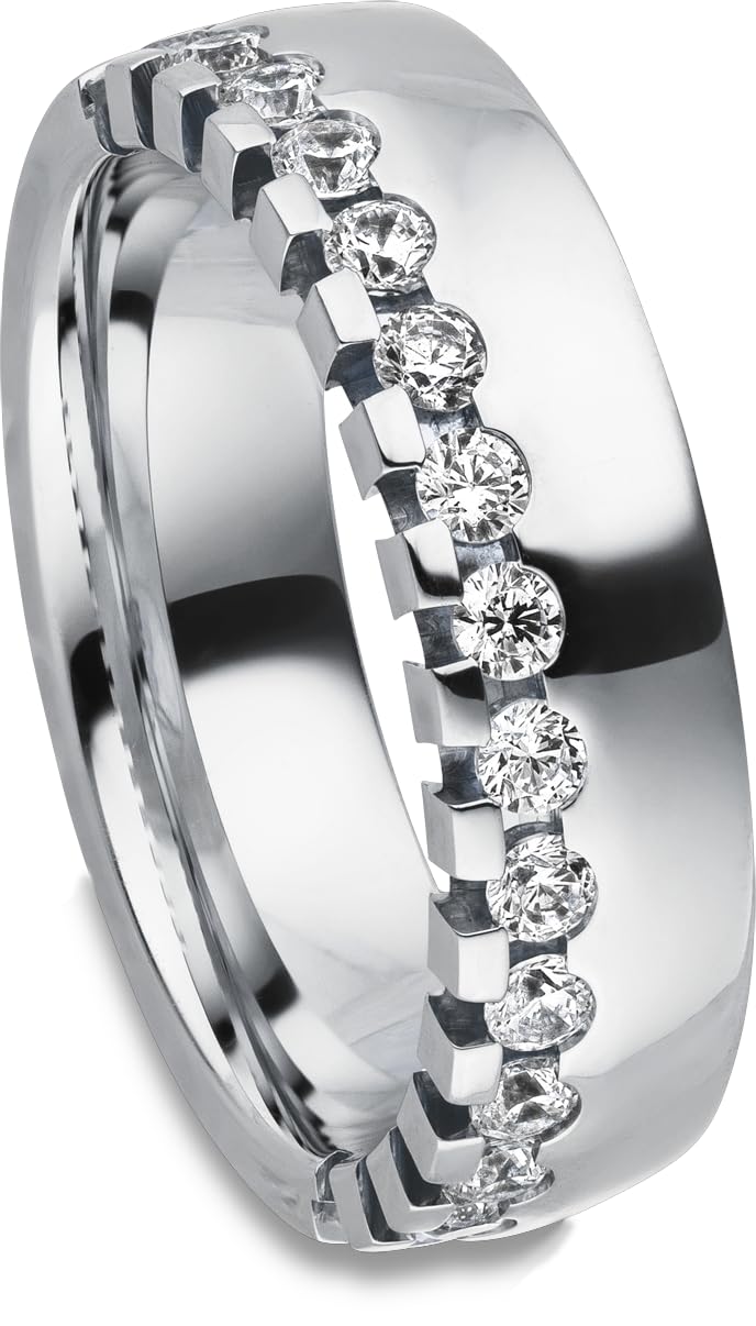 Kolibri Rings Damenring 15 Zirkonia Steine Sterling Silber 925 Ring Ehering Verlobungsring Partnerring Freundschaftsring - Inkl. Gravur und Etui